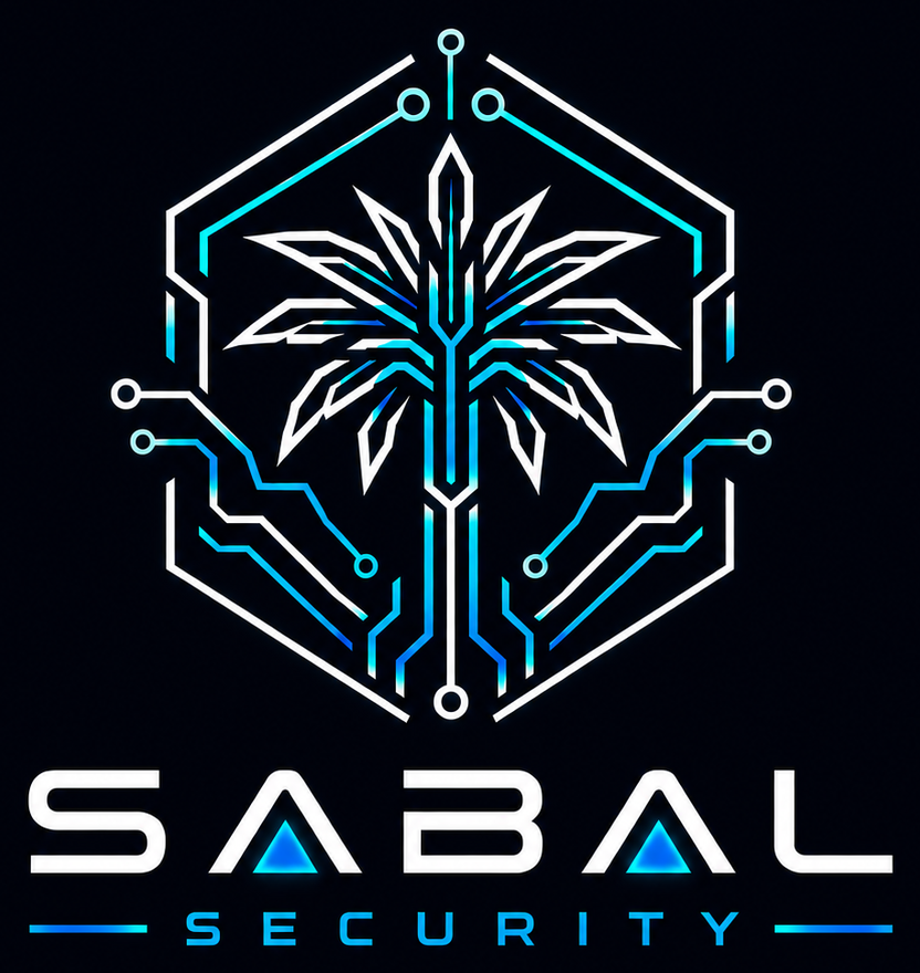 Sabal Security logo — circuit-style palm tree inside a hexagon